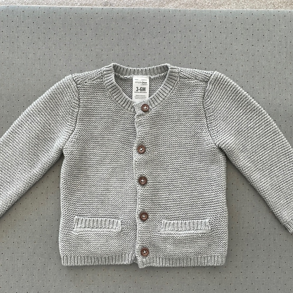 Grey knit sweater 3-6mo